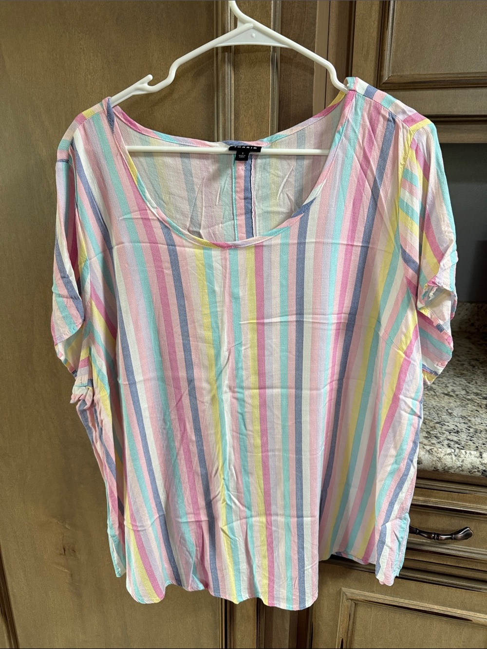 torrid Pastel Multistripe Scoop Neck Tunic